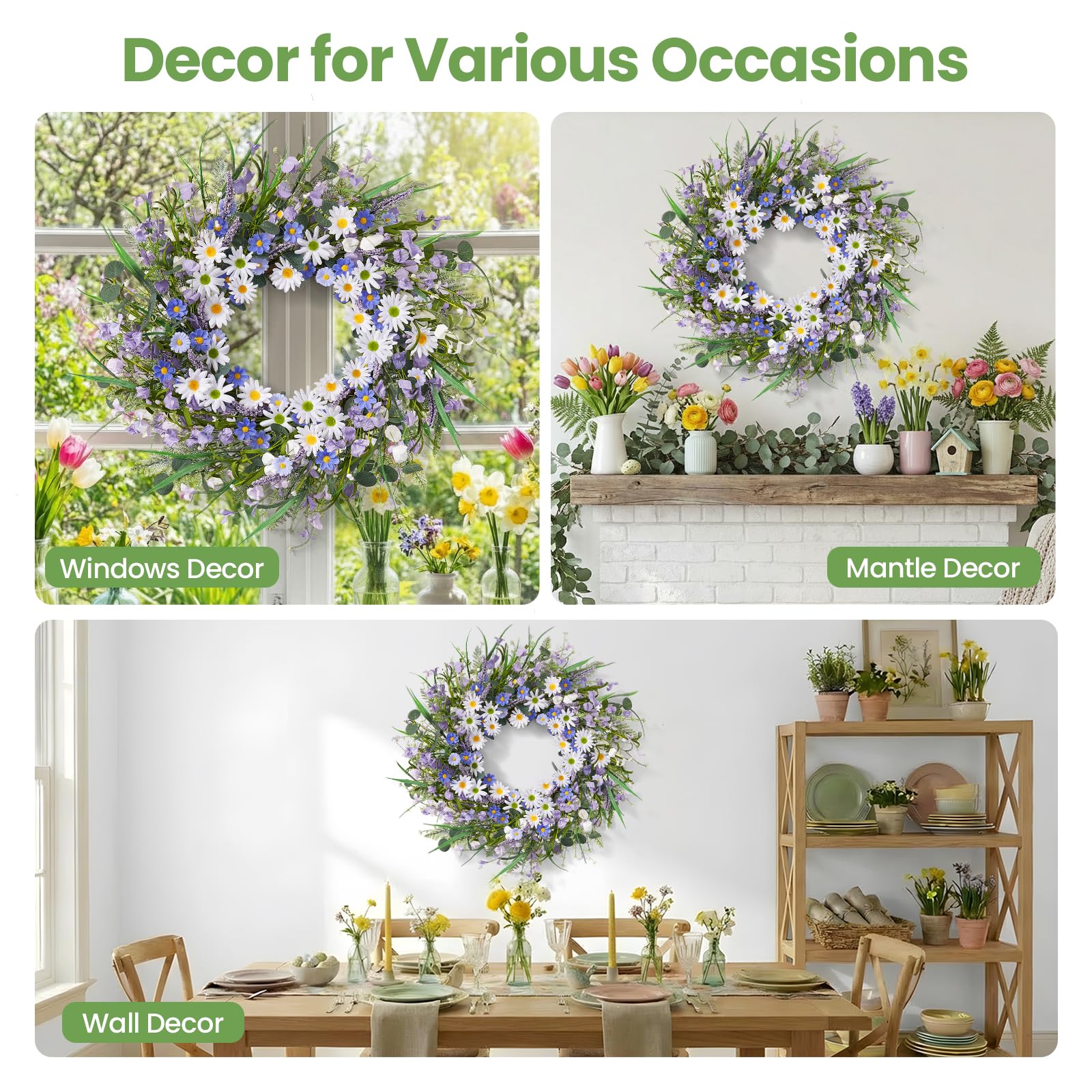 Worthyeah indoor-outdoor wreath suited for porches and living spaces.