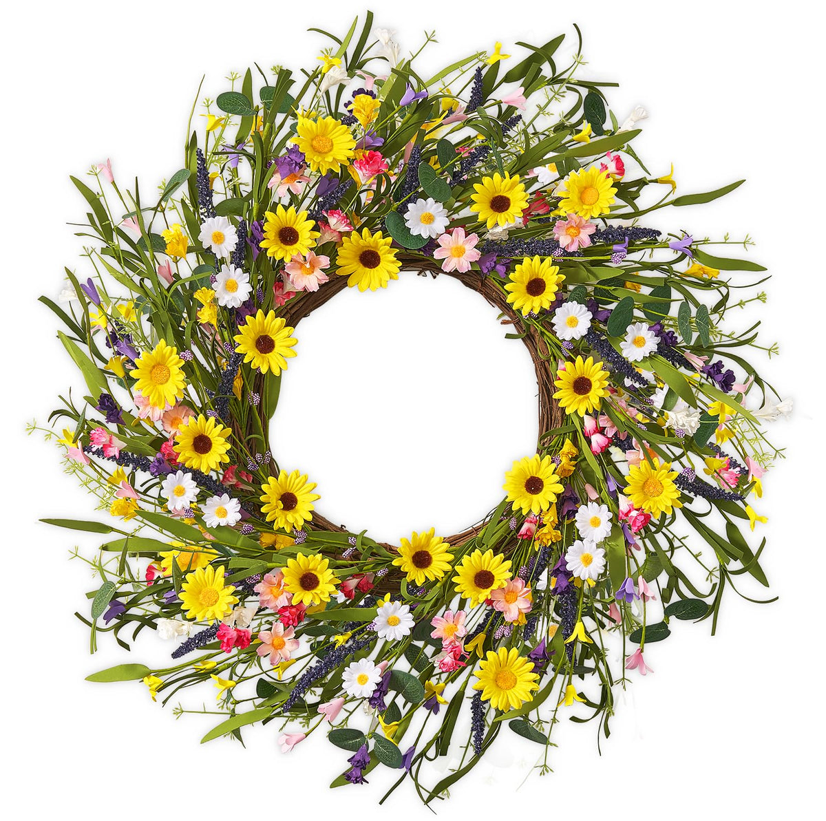 Worthyeah spring daisy wreath 22-inch front door for welcoming porch décor