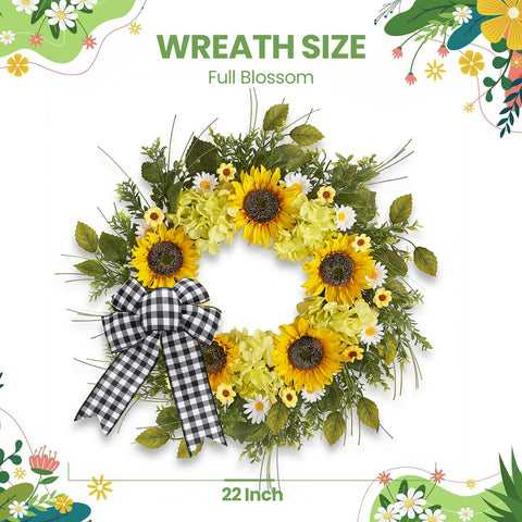 Worthyeah wreath plaid bow detail adds warm porch charm.
