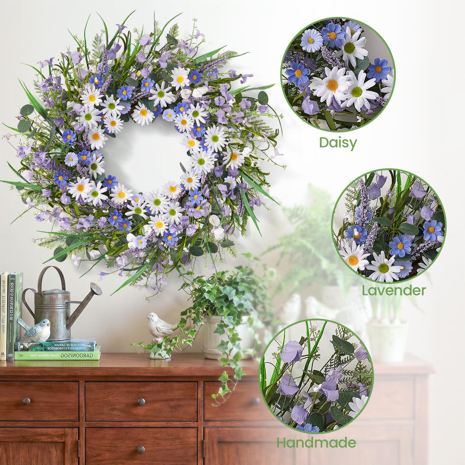 Worthyeah full-round wreath shows balanced 22–24 inch display.