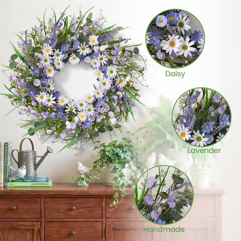 Worthyeah full-round wreath shows balanced 22–24 inch display.