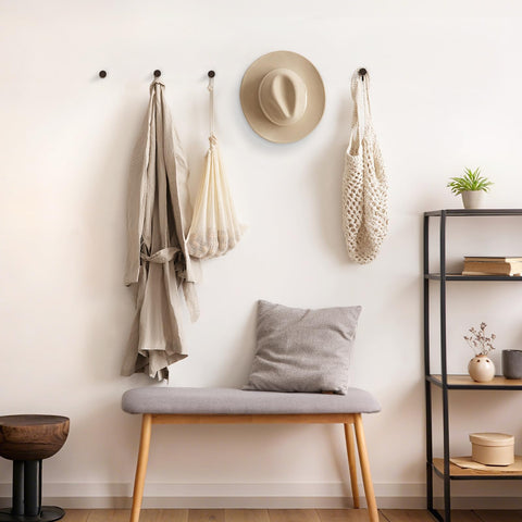 WOVRAN entryway hook displays hats and coats with style.