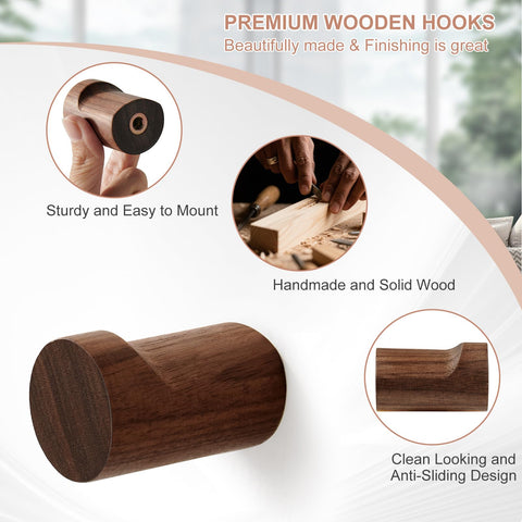 WOVRAN 6-pack wall hooks shown keeping spaces tidy.