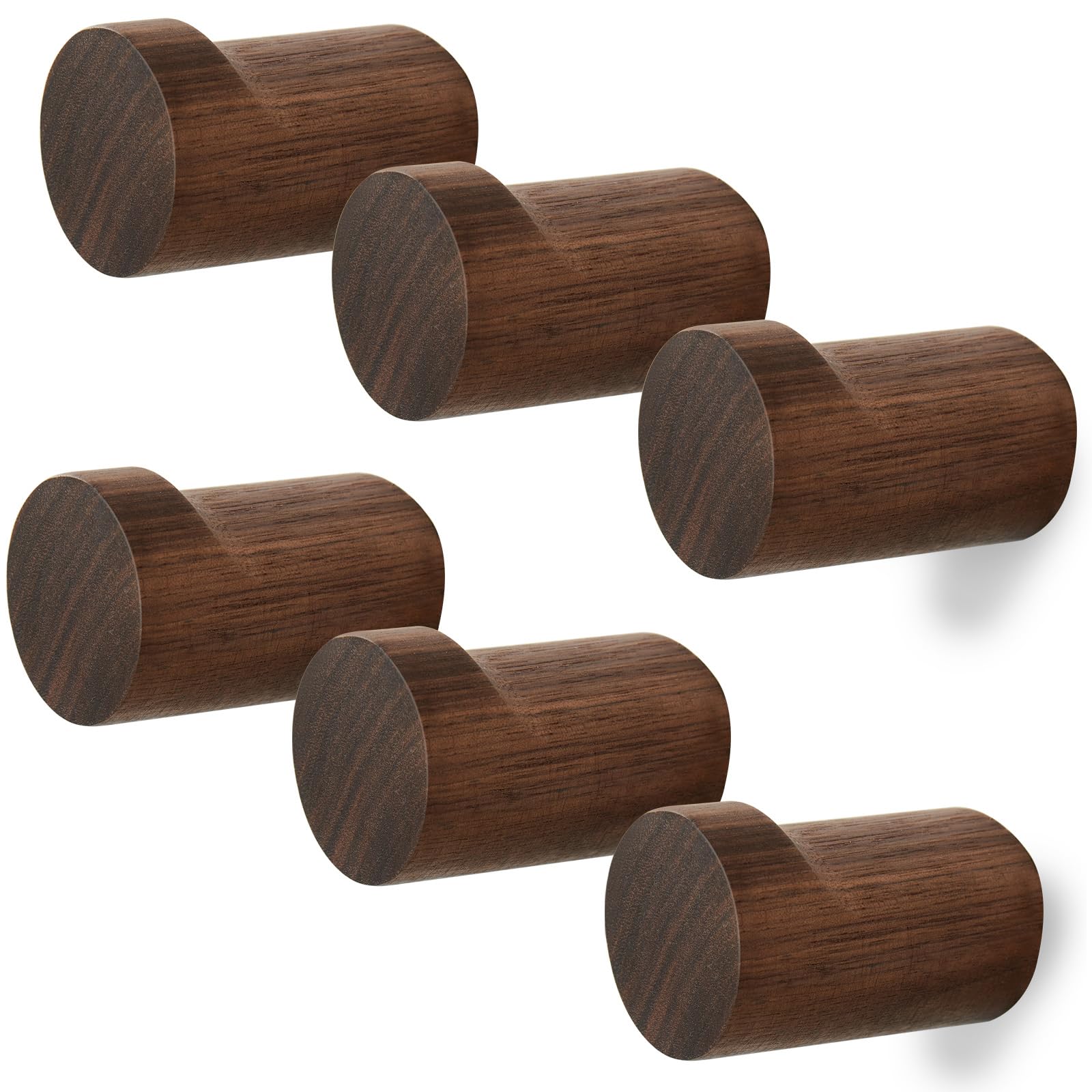 WOVRAN walnut wood wall hook with a smooth finish for entryways.