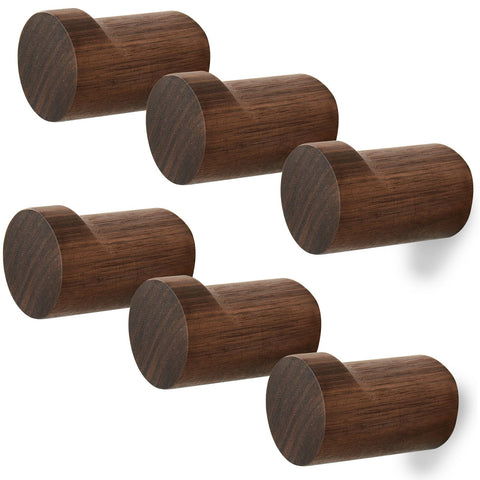 WOVRAN walnut wood wall hook with a smooth finish for entryways.
