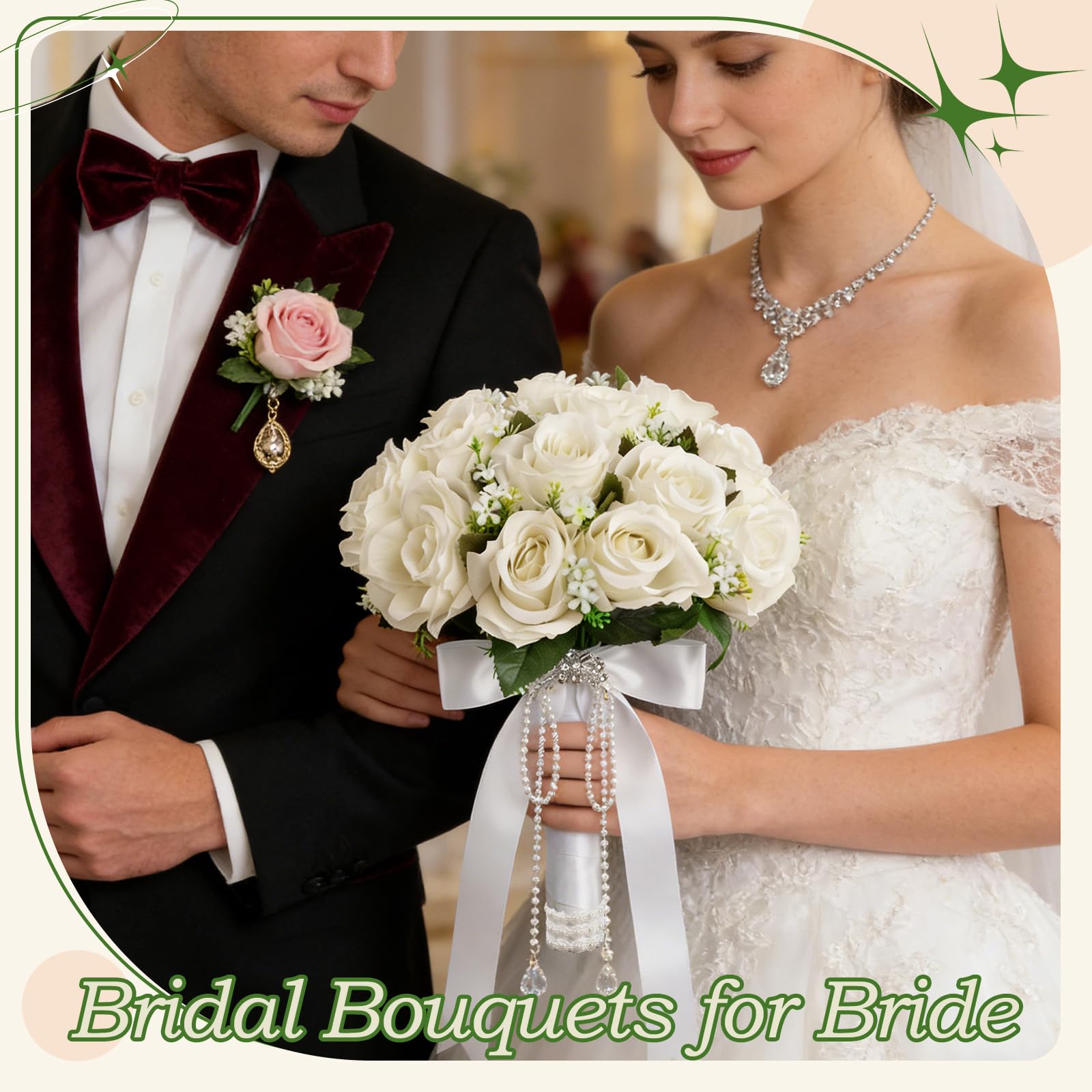 Wowagoga white bouquet for church altar and ceremony décor
