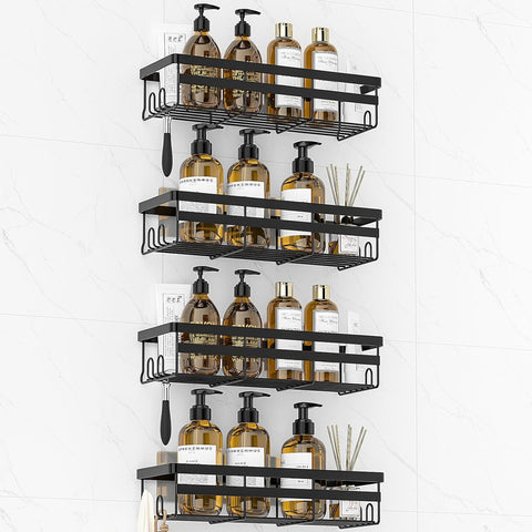 WOWBOX Shower Caddies 4 Pack front view showing compact space-saving layout