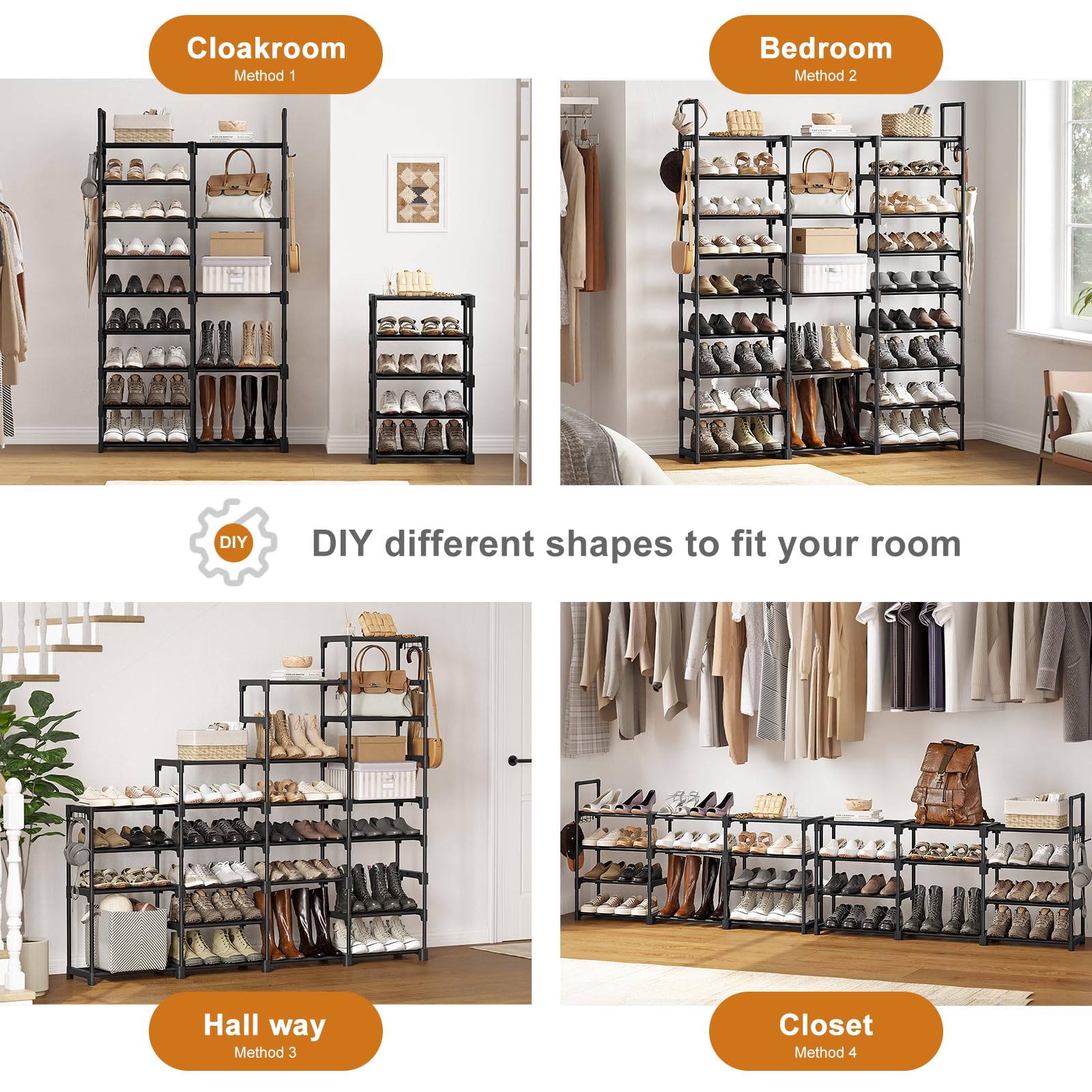 WOWLIVE compact vertical storage frees floor space in closet