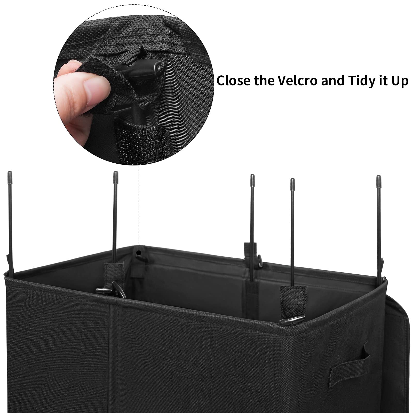WOWLIVE dorm room laundry storage solution helps manage clutter.