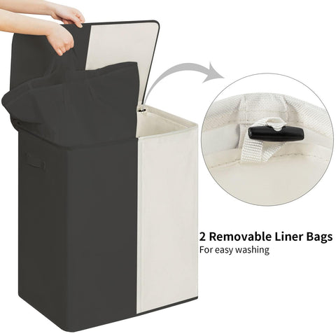 WOWLIVE removable liner bags simplify transporting laundry and storage.