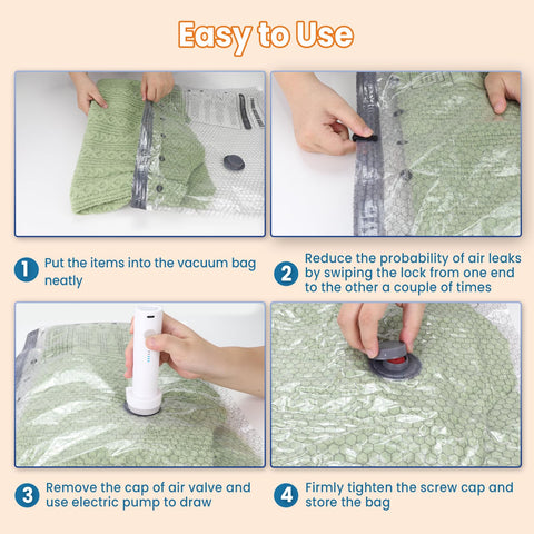 Wowtron vacuum bags durable PA+PE material withstands travel demands