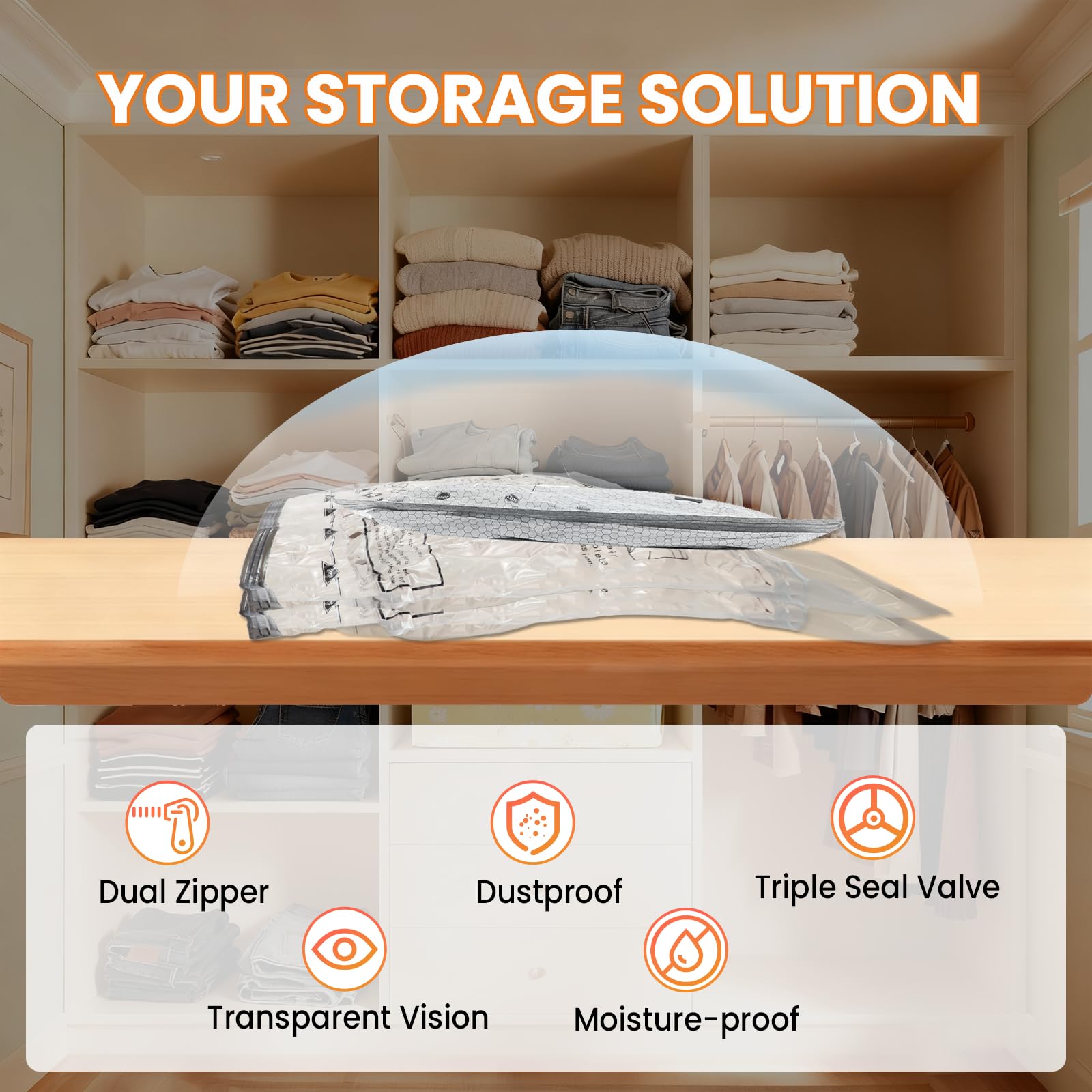 Wowtron vacuum bags reusable durable material for multiple trips