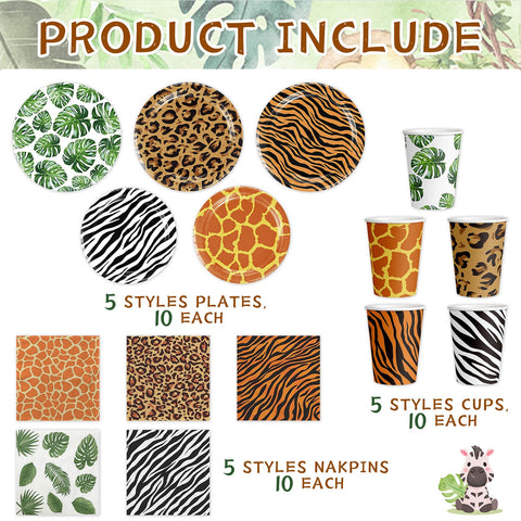 WPDiscZ jungle napkins in bright colors for quick cleanup during celebrations
