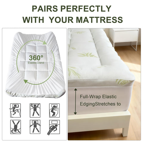 WQSPRING topper with 360° elastic skirt for secure fit