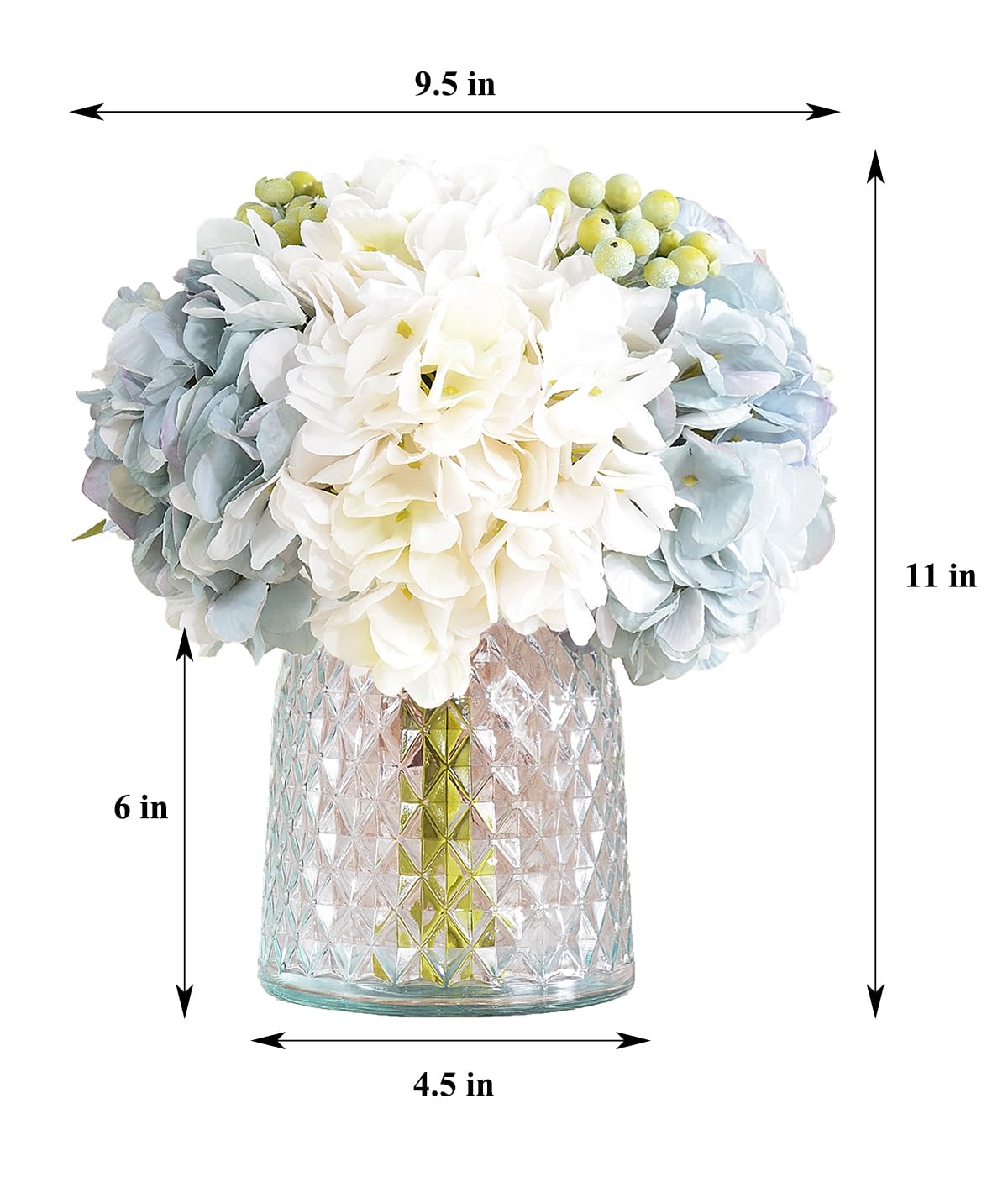 Wracra artificial flowers vase centerpiece perfect for dining tables