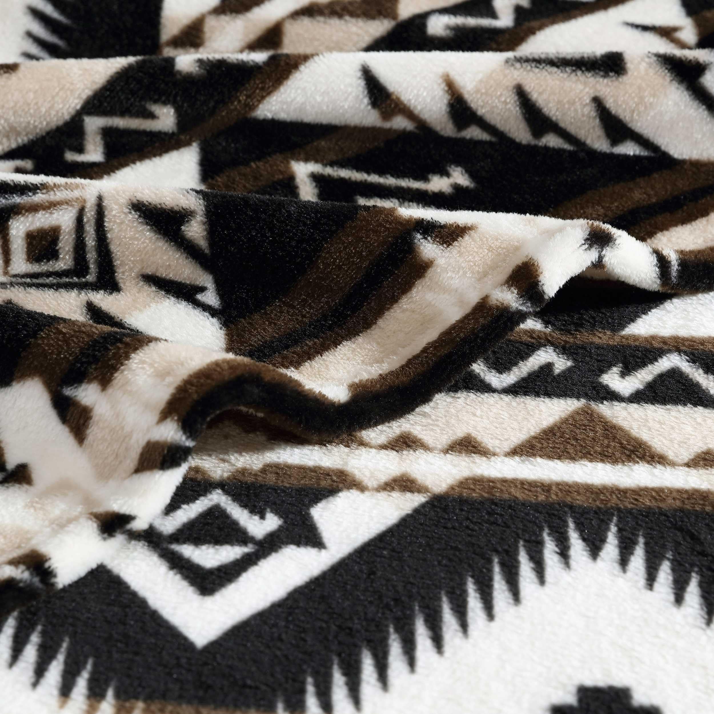 Wrangler Sherpa throw blanket with heritage logo patch adds classic Americana flair