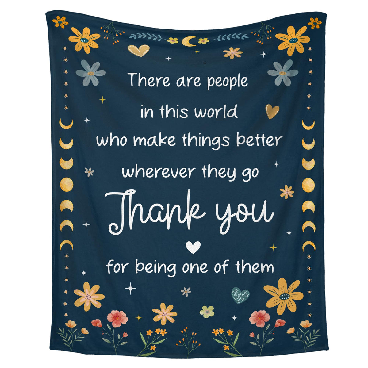 Wrapix thank you blanket front view showcasing soft fleece warmth for caregivers