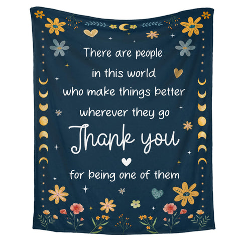 Wrapix thank you blanket front view showcasing soft fleece warmth for caregivers