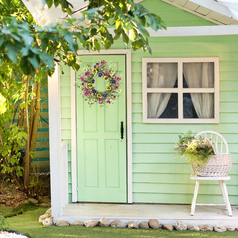 WreathDream easy-clean wreath resists weathering for long-lasting display