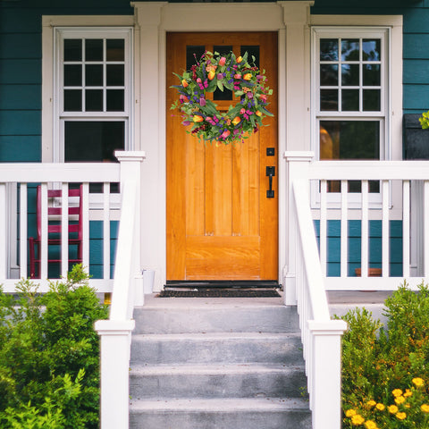 WreathDream ferns and butterflies infuse whimsy and color.