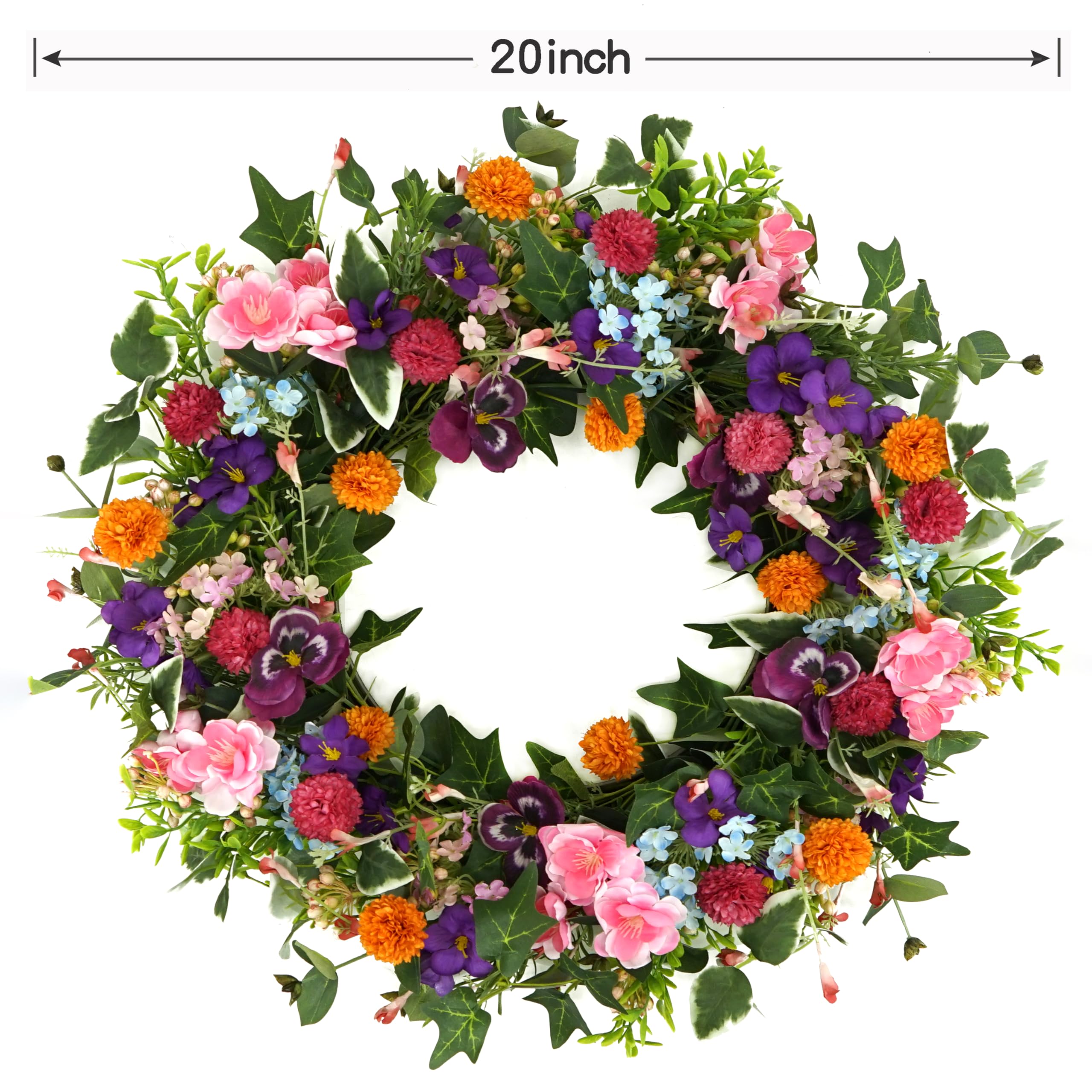 WreathDream small ball chrysanthemum wreath provides rich texture and color.