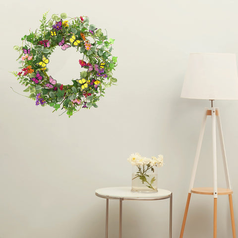 WreathDream eucalyptus-daisy wreath brings fresh garden vibe to indoor or covered porch.