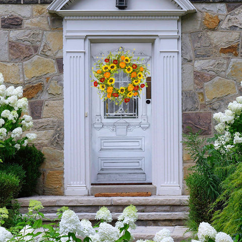 WreathDream yellow sunflower detail highlighting a bright focal point for home decor.