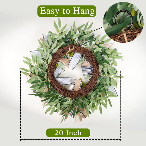 WREATHOME Black-and-White Buffalo Bow Wreath with farmhouse charm