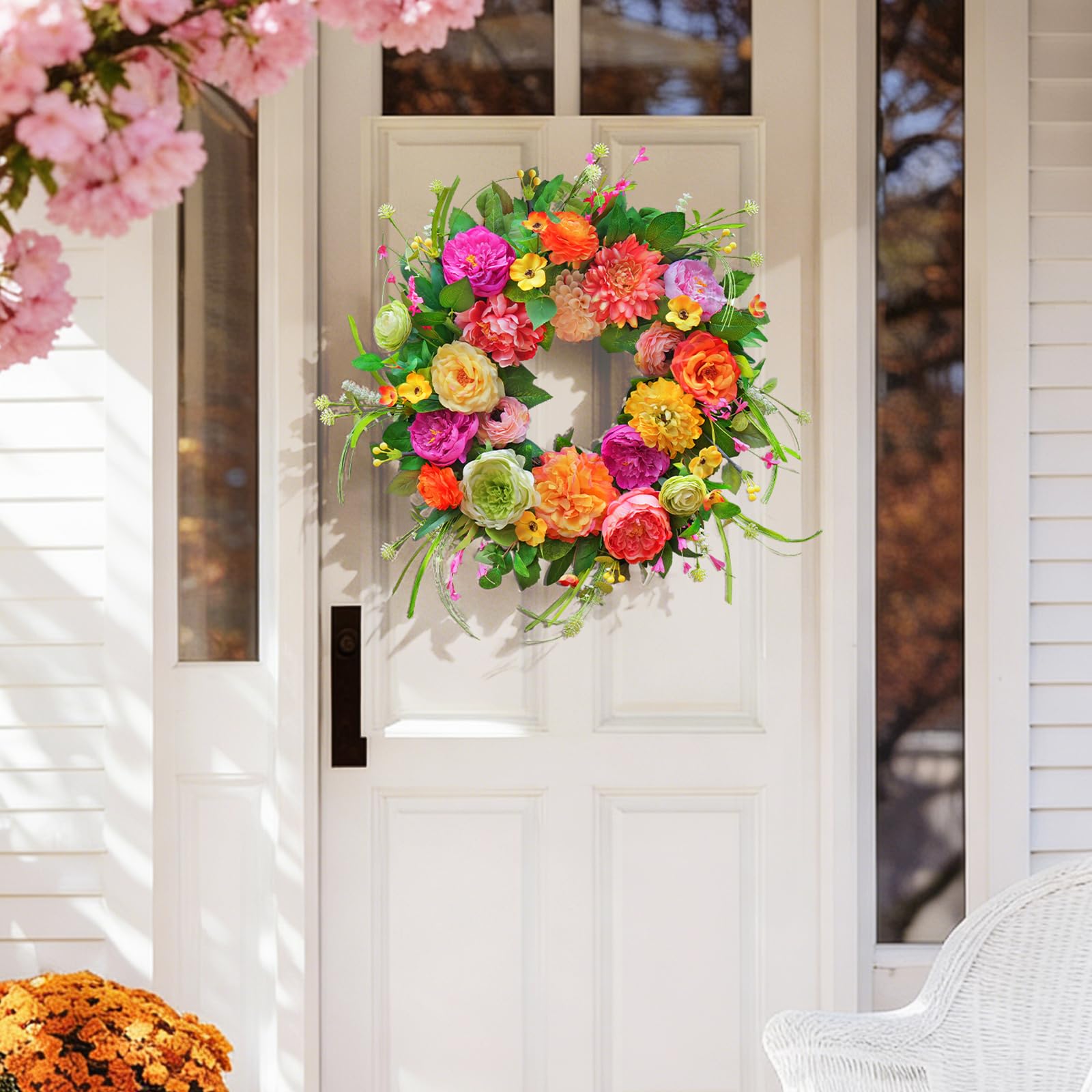 WreathQueen easy-to-hang wreath for doors or walls with versatile styling.