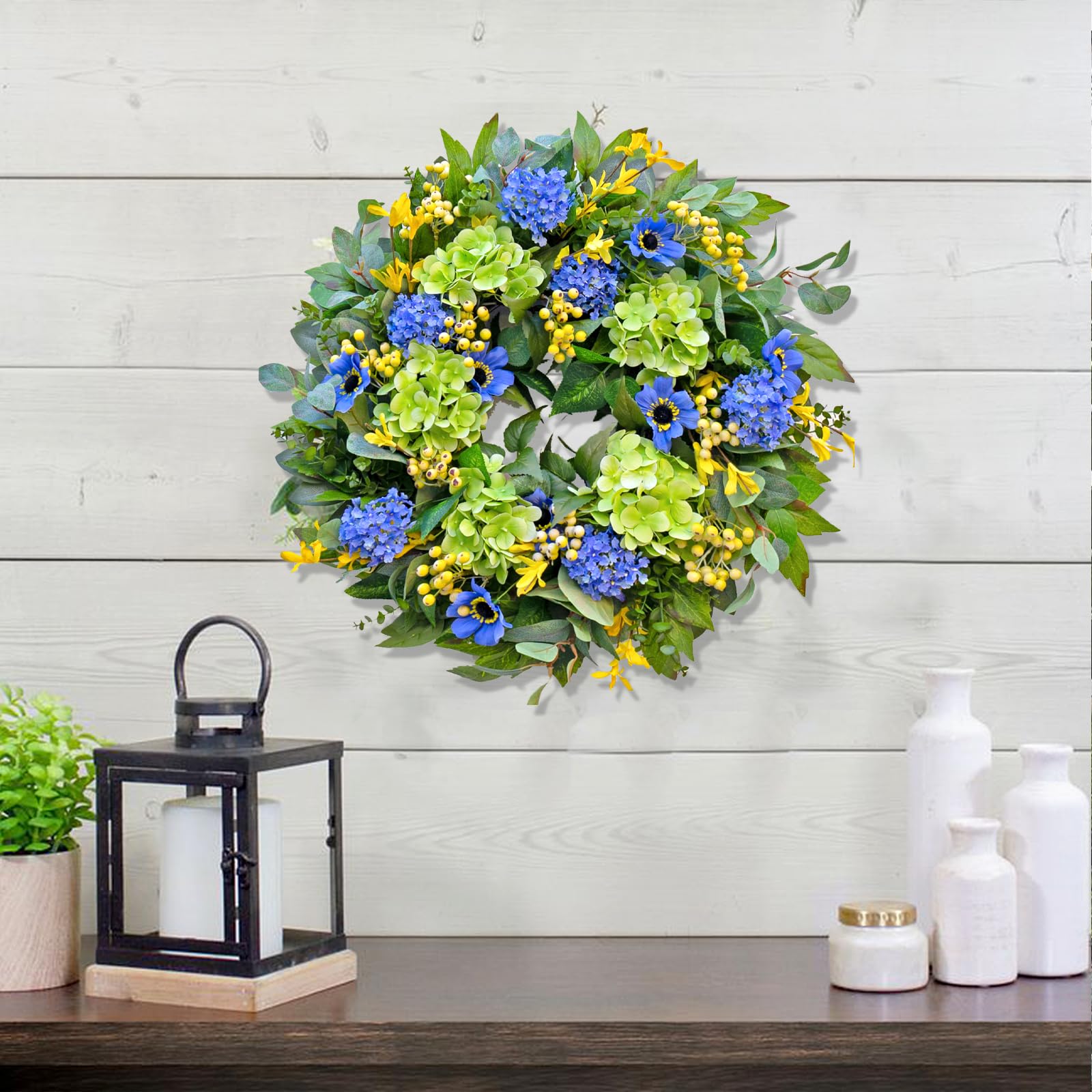 WreathQueen bright seasonal colors suit spring and summer porch decor.