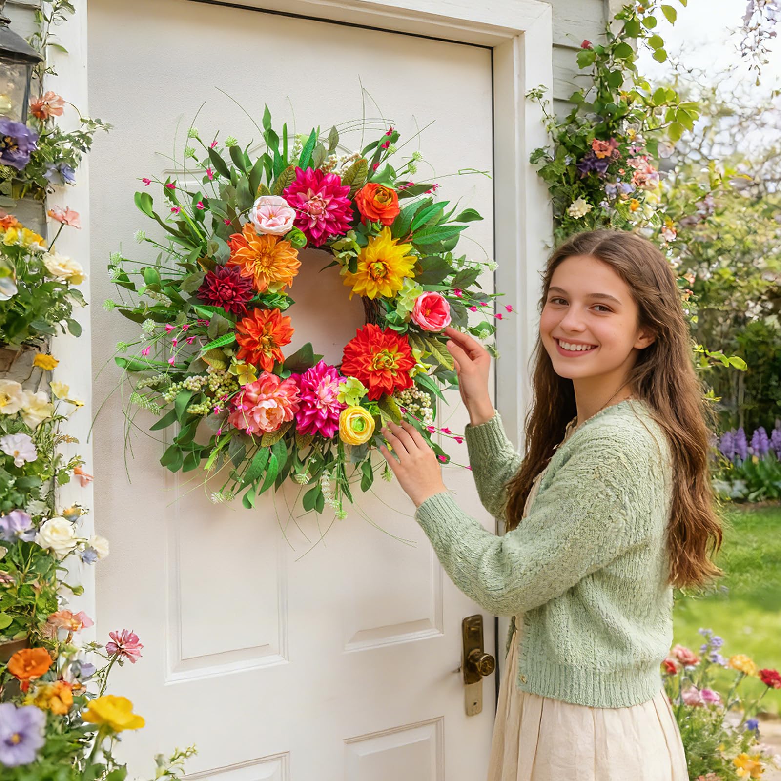 WreathQueen easy-care silk flowers stay fresh with a wipe.