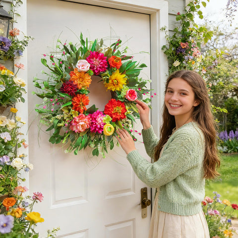 WreathQueen easy-care silk flowers stay fresh with a wipe.