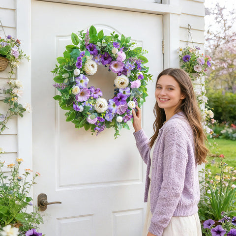 WreathQueen eucalyptus leaves texture, adds natural greenery to indoor or outdoor walls