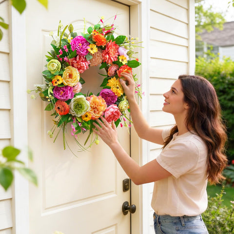 WreathQueen 24-inch wreath ships safely in a sturdy box to maintain fullness.