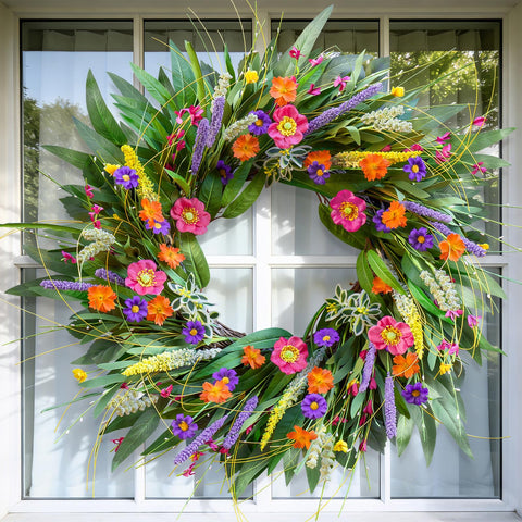 WreathQueen lightweight back with hook enables quick, secure outdoor hanging.