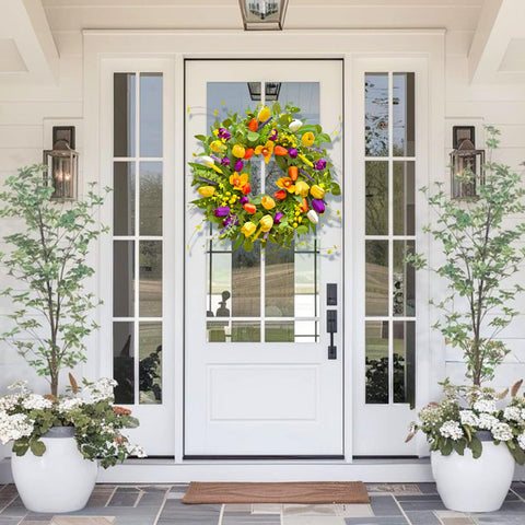 WreathQueen versatile indoor/outdoor wreath for porch or wall use.