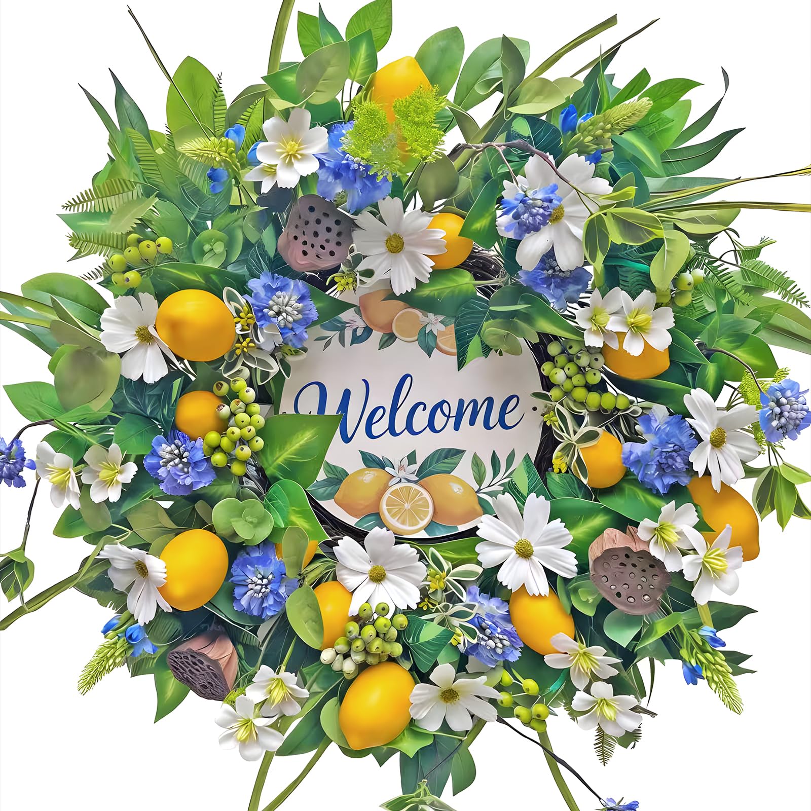 WreathQueen spring front-door wreath 24-inch for welcoming entryways with seasonal color.