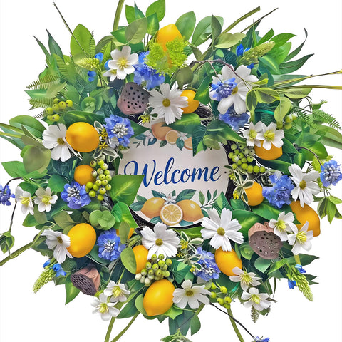 WreathQueen spring front-door wreath 24-inch for welcoming entryways with seasonal color.