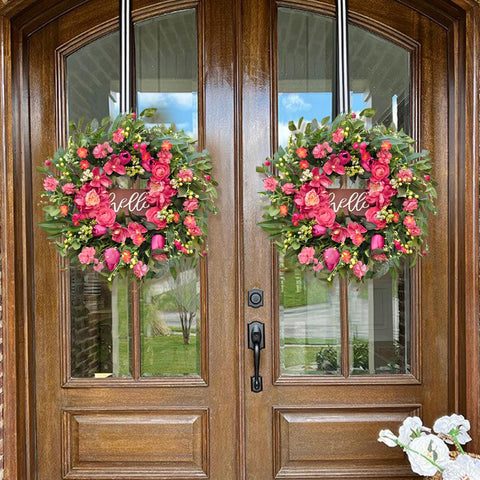 WreathQueen Weatherproof outdoor wreath ready for indoor or outdoor display.