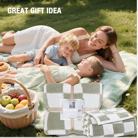 WRENSONGE checkered throw gift-ready with decorative packaging