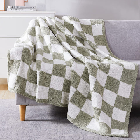 WRENSONGE checkered throw on sofa adds warmth and style