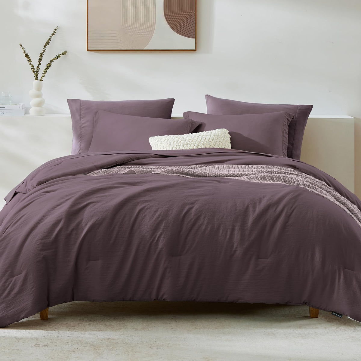 WRENSONGE queen comforter set in artic plum colorway for all-season coziness