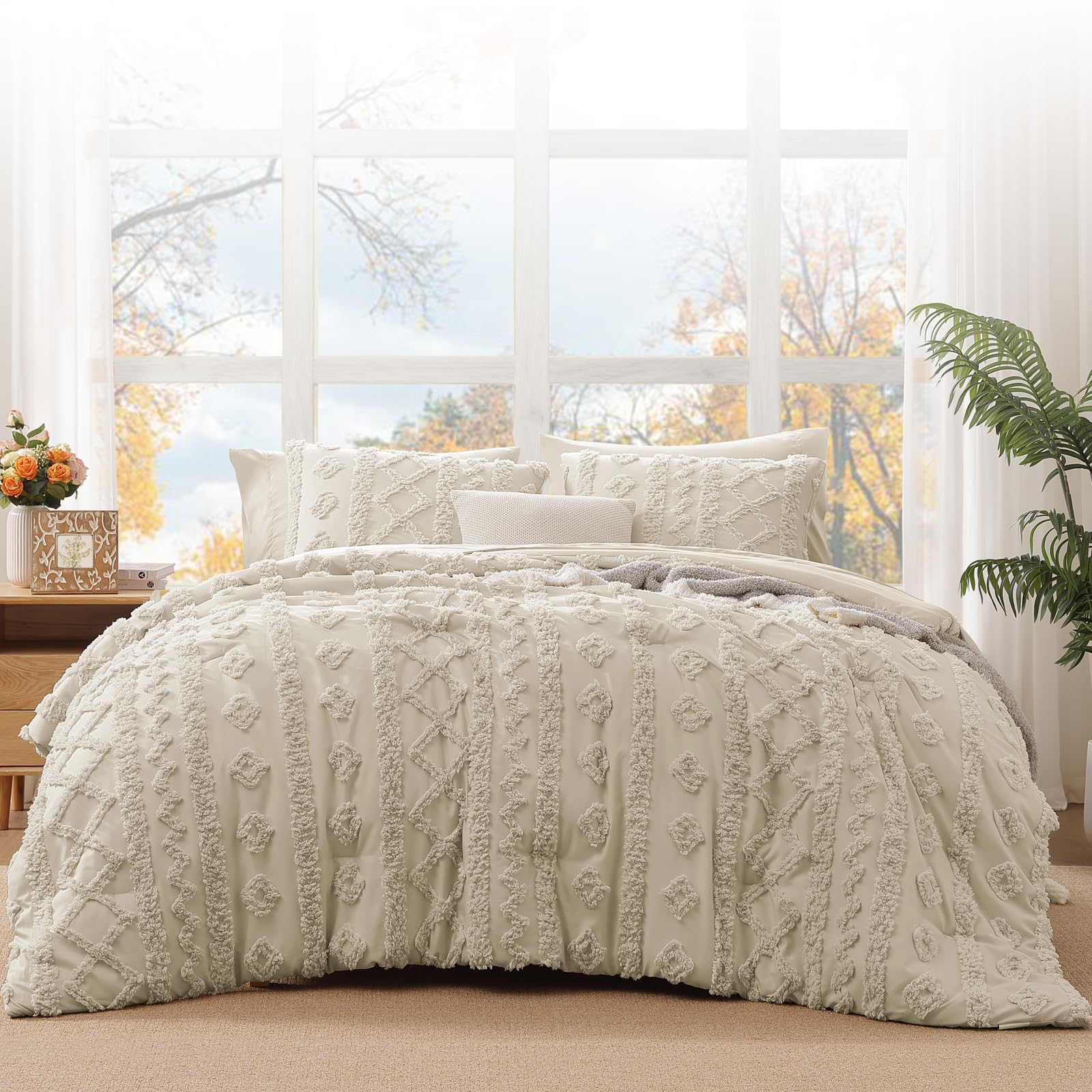 WRENSONGE beige bedding with velvet-look finish exudes timeless elegance and softness.