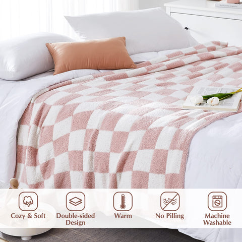 WRENSONGE checkered throw packaging bow emphasizes gift-ready presentation.