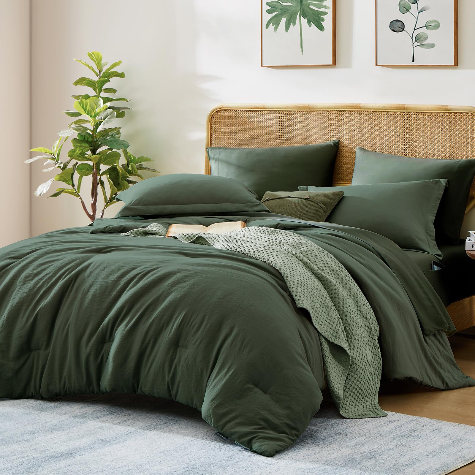 WRENSONGE queen comforter set displayed on bed for ready-to-use setup