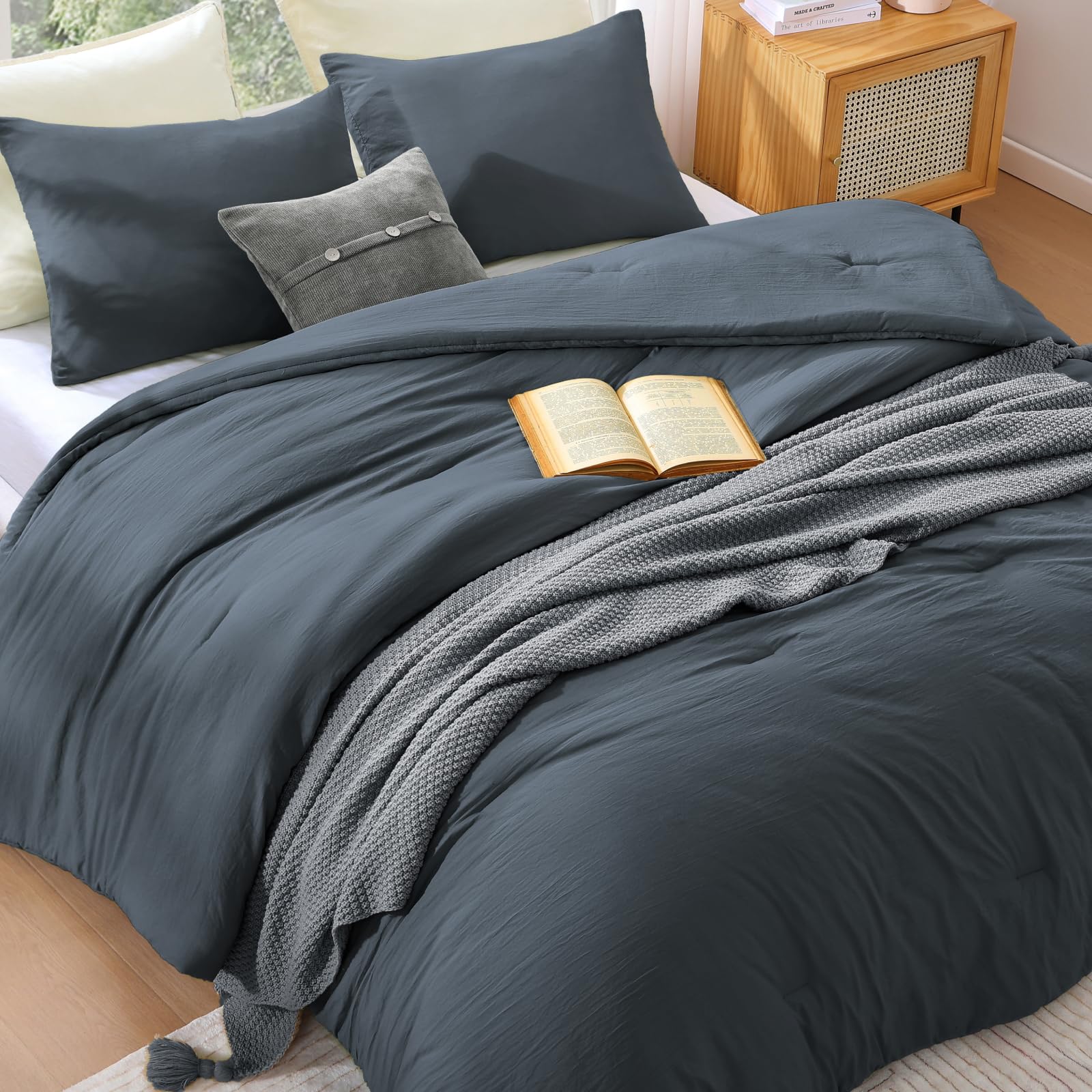 Wrensonge queen comforter soft prewashed fabric feels plush and cozy