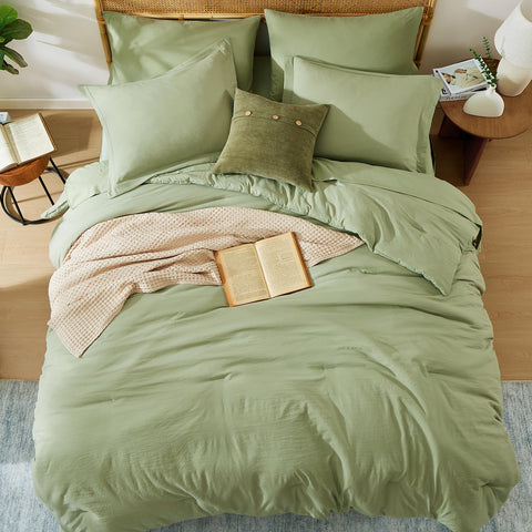 WRENSONGE sage-green pillow shams for coordinated bedding look