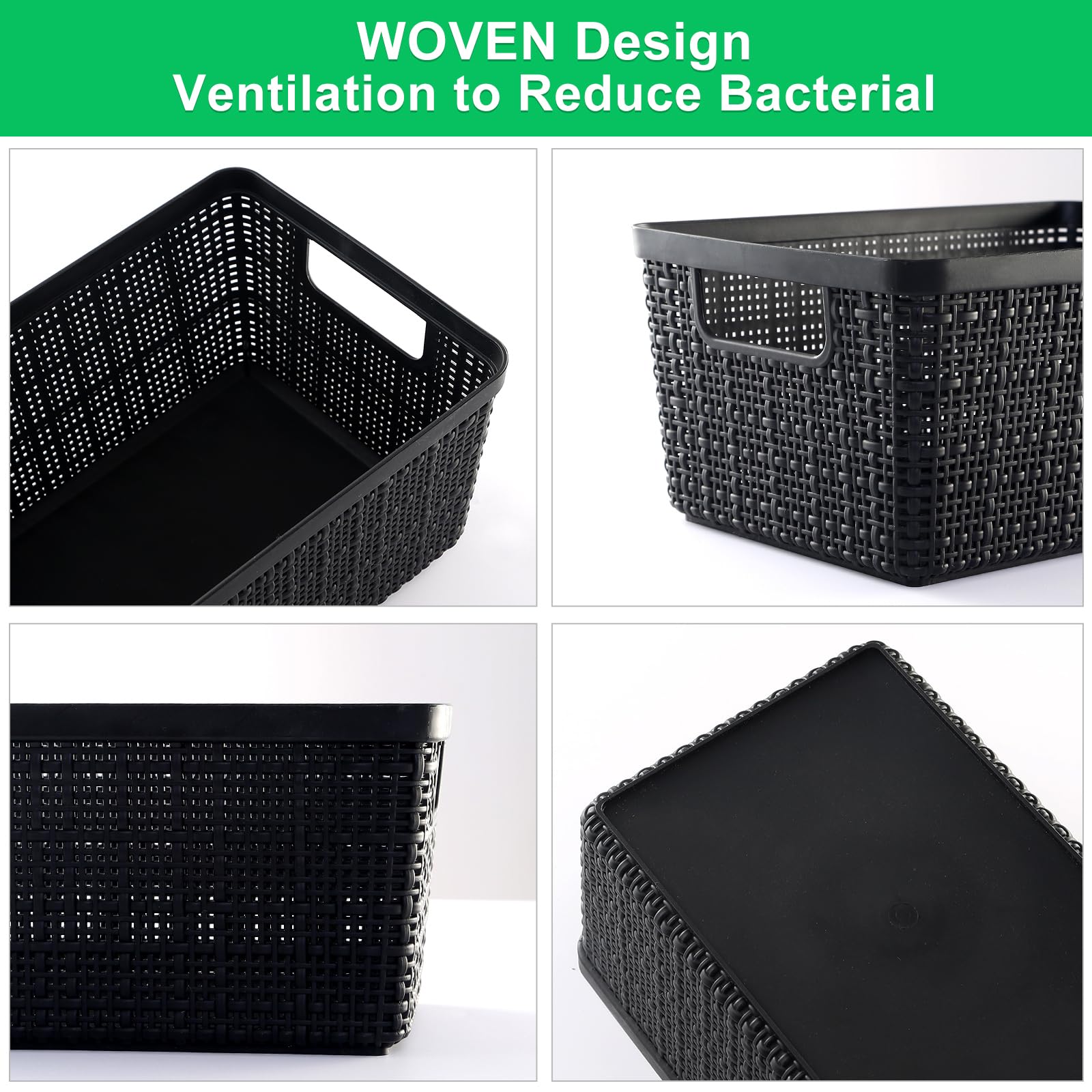 WRRLORS baskets with ventilated design and small holes for airflow in cabinets.