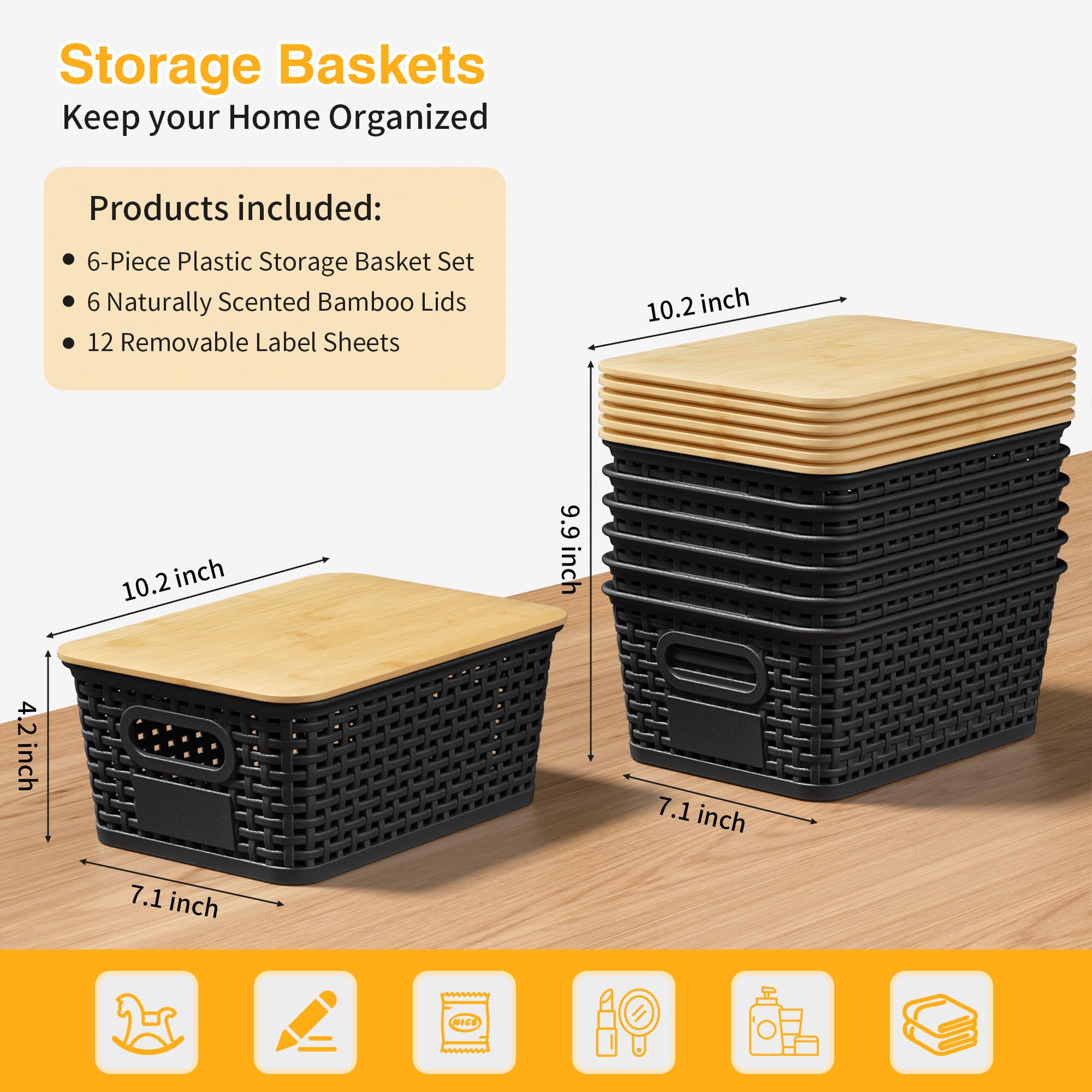 Wrrlors ventilated baskets with small holes for airflow and quick item visibility.