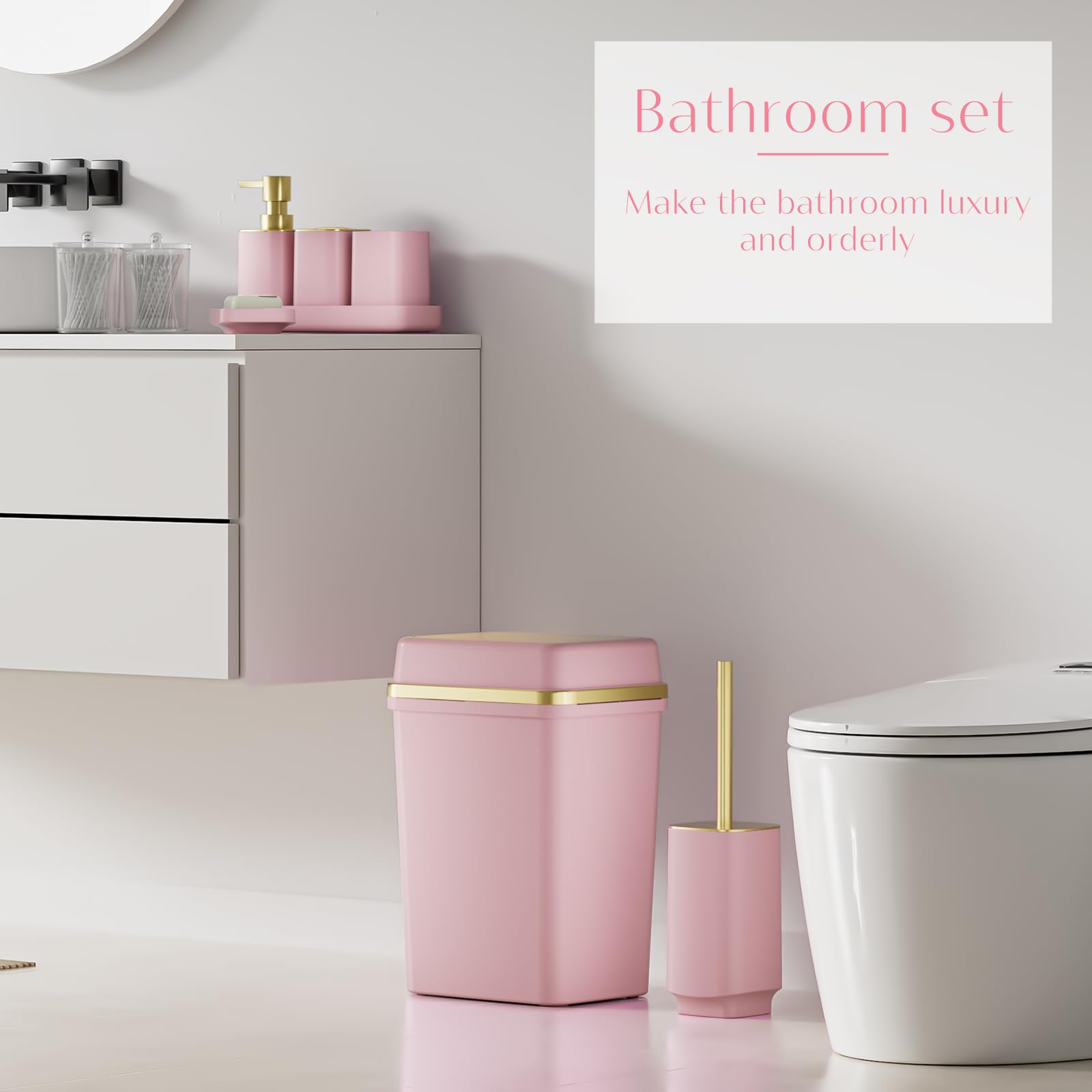 WSBArt pink soap dispenser provides measured pours